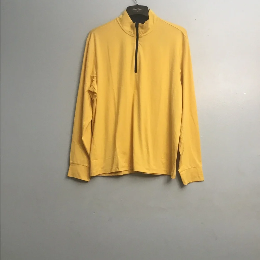 POLO RALPH LAUREN Yellow Zip Up Sweater with High Collar